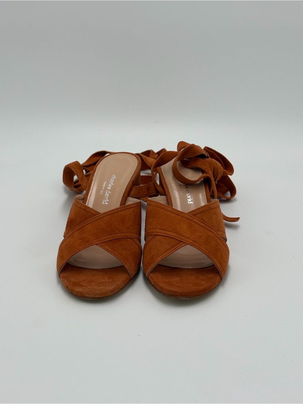 Suede Lace-Up Sandals in Brown by Charles David